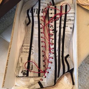 John Galliano news paper boots size 37